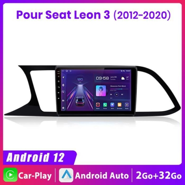 AWESAFE Android 12 bilradio för Seat Leon MK3 2012-2020 [2GB+32GB] med 9-tums pekskärm med Carplay Android Auto GPS WiFi