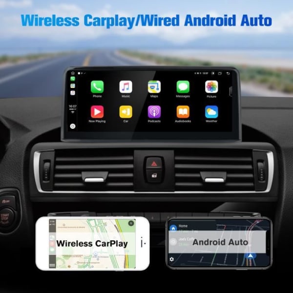 AWESAFE Bilradio för BMW Series 1 2 3 4 F20 F21 F22 F30 F31 F32 F33 F34 F36 Android 11[4GB+64GB] med 10,25 tum, Carplay