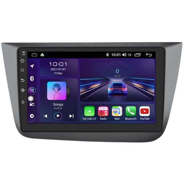 AWESAFE Android 12 bilradio för Seat Altea XL Toledo 1GB + 32GB 9'' pekskärm med Carplay GPS WiFi Bluetooth Android Auto