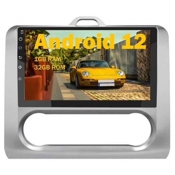 AWESAFE Android 12 bilradio för Focus S2 (2004-2011) 1GB + 32GB 9-tums pekskärm med Carplay Android Auto RDS GPS WiFi Silver
