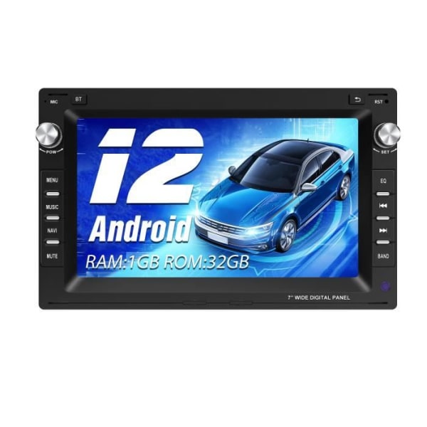 AWESAFE Android 12 bilradio med Carplay, Android Auto, Bluetooth, FM, RDS, 7 tum 1G+32G för VW Passat B5 Golf Polo MK4 T5
