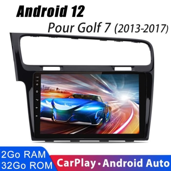 AWESAFE Bilradio för VW Golf 7 2012-2020 Android 12 [2GB+32GB] 10 tums pekskärm med Carplay Android Auto GPS WiFi Svart