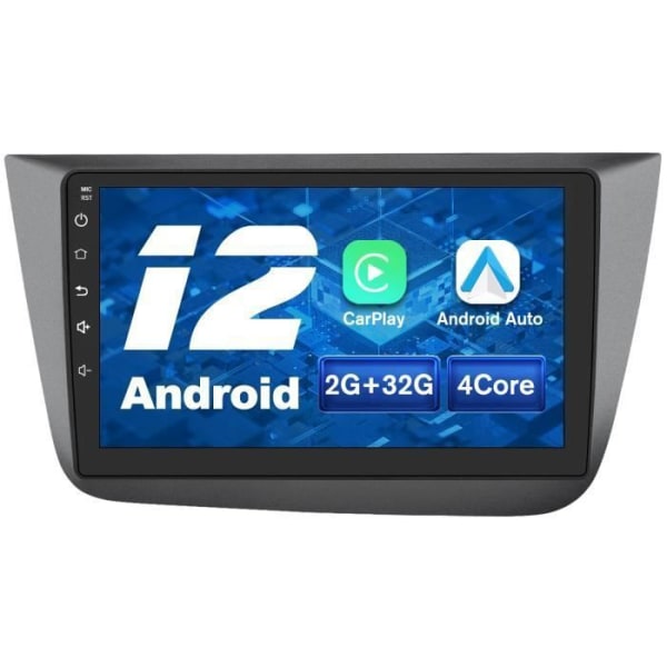 AWESAFE Android 12 bilradio för Seat Altea XL Toledo 9 tum (2GB + 32GB) med Carplay GPS WiFi USB SD Bluetooth Android Auto