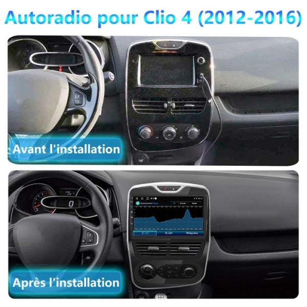 AWESAFE Android 12 2G+32G bilradio för Renault Clio 4 (2012-2016) med 10,1'' skärm Carplay Android Auto GPS WiFi Bluetooth FM RDS