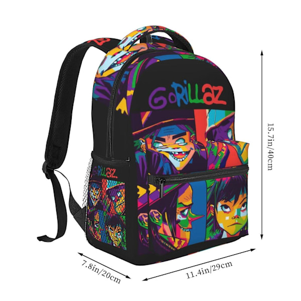 a497 Gorillaz Laptop Ryggsäck Resväska Vandringsryggsäck Mode Casual Skolväska Bokväska Tryckt Axelväska För Vuxna Barn hbB497