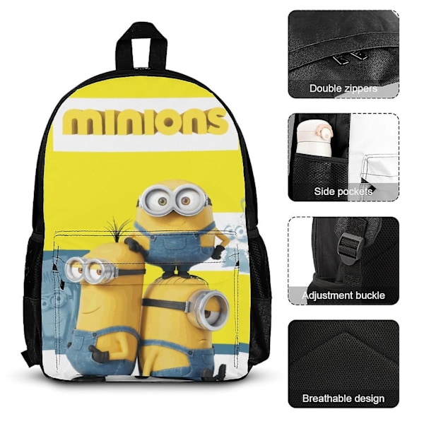 Minion 3-delad ryggsäcksset med lunchväska och pennfodral One Size