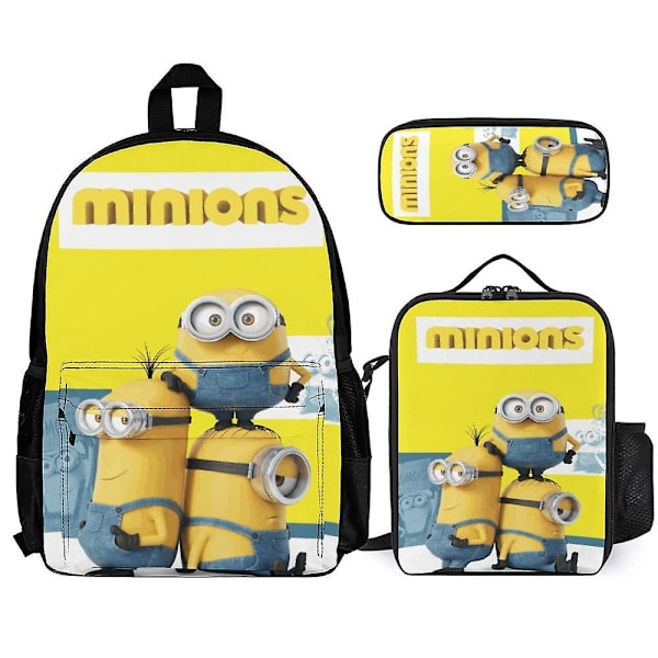 Minion 3-delad ryggsäcksset med lunchväska och pennfodral One Size