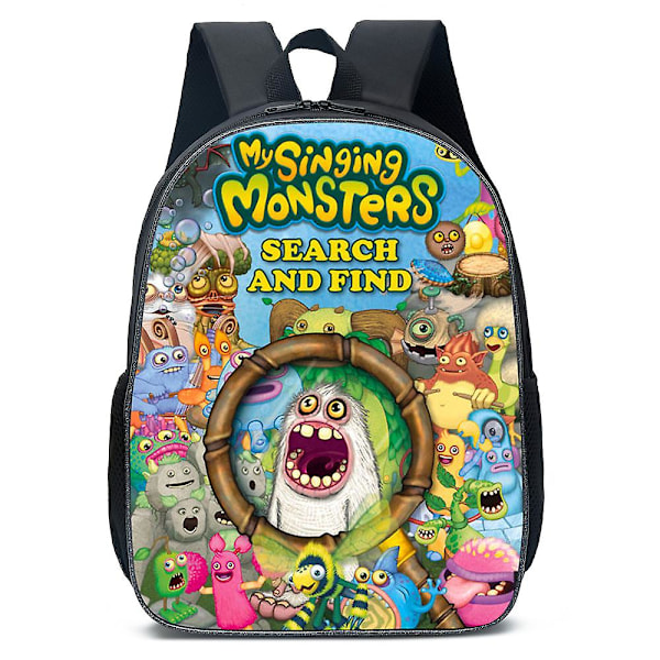 My Singing Monsters Barnryggsäck Skolväska Vattentät Reseryggsäck för Barn Pojkar Flickor C