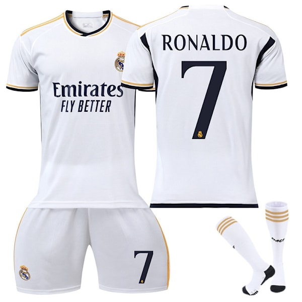 23-24 Ronaldo 7 Real Madrid tröja ny säsong senaste fotbollströjor för vuxna barn VTY-Xin Sarl Adult XL（180-190cm）
