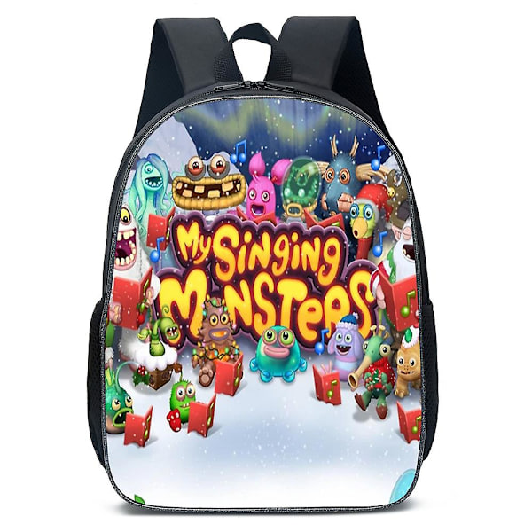 My Singing Monsters Barnryggsäck Skolväska Vattentät Reseryggsäck för Barn Pojkar Flickor B