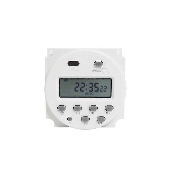 Cn101a Dc 12v 16a Digital Lcd Strøm Programmerbar Timer Tidsrelæ Kontakt Hvid Yo