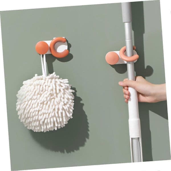 2-pak moppekrog badeværelse moppeholder klips til moppeorganisator kosteholder løftekrog moppeorganisator holder kosteholder