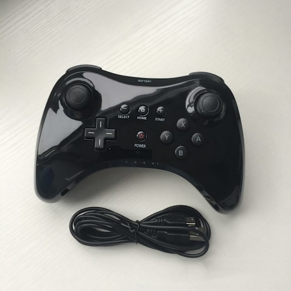 Pro Controller til Wii U, PowerLead Trådløs Spilcontroller Sort Black