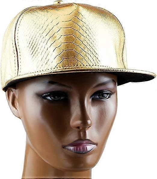 Unisex Snapback Caps, Justerbar Hip Hop Flat Visor Cap (Gull) (LGL)