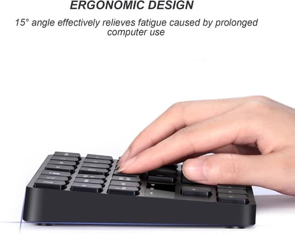 Bluetooth-nummerblok, 2.4G Numpad Numpad, 35 taster, genopladelig finansiel regnskabsblok til bærbar computer (sort) [Ho]