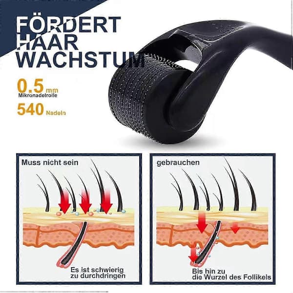 Bartroller 0.5mm, Dermaroller, Bartvekst, Mikronålrulle