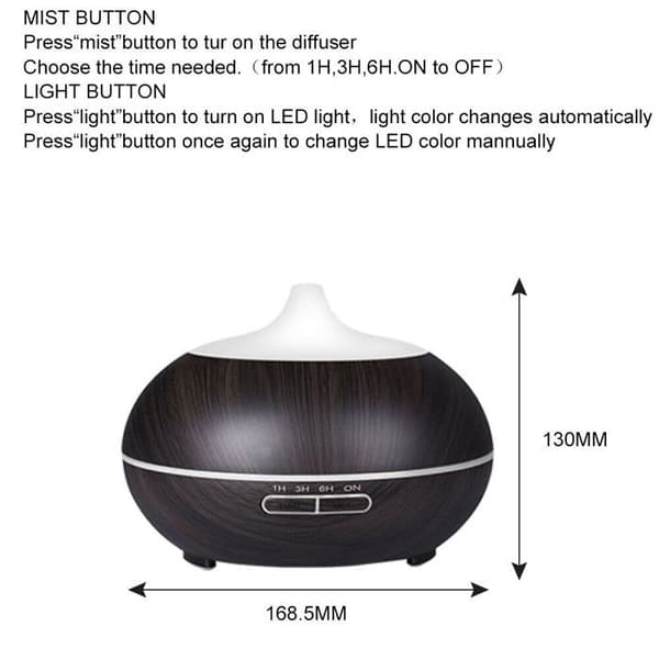 550 ml ultralyds luftdiffuser luftfugter med 7 LED'er