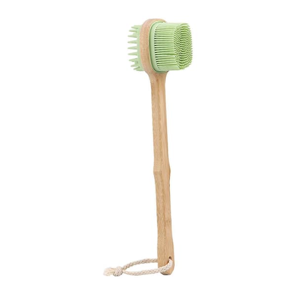 Duschborste Bambu Ryggskrubb för dusch för kroppsduschlotion Kropp Män 32.5cmx7.1cm Grön