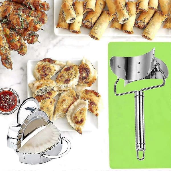 Ravioli- og dumplingmaskin i rustfritt stål, 2 stk. ny dumplingmaskin