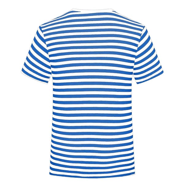 Herr kortärmad randig sjömansstil rundhalsad basic casual Kortärmad Svart S Black S