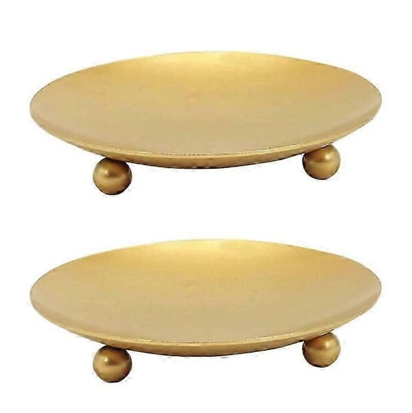 2-pak Guld Dekorativ Jernplade Lysestage 11 cm