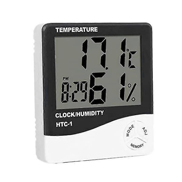 -1 Digitalt Termometer Hygrometer Ur Vækkeur/vækkeur Kalender Termometer Hygrometer Dig