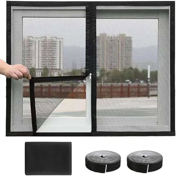 Vindusmyggnett 40x75cm - Klippbart Polyesterstoff - Feste - Insektbeskyttelse