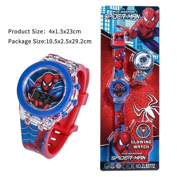 Spiderman Klokke Barn Gutter Spiderman Sport Silikon Digital Armbåndsur