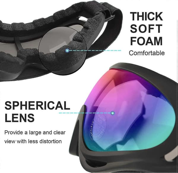 Laskettelulasit, 2 kpl, lumilautalasit UV 400 -suojalla