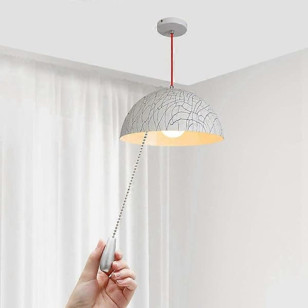 Dele Loftventilator Kædetræk Trækædeforlænger Lynlås til Loftslampe Ventilator [DB] Træfarve sølv