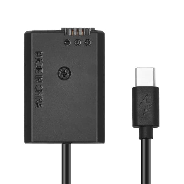 Andoer NP-FW50 Dummy Batteri USB-C Koblingsadapter med USB Type-C Fjederstrømkabel Erstatning til Sony Alpha A5000 A5100 A6000 A6300 A6400 A6500