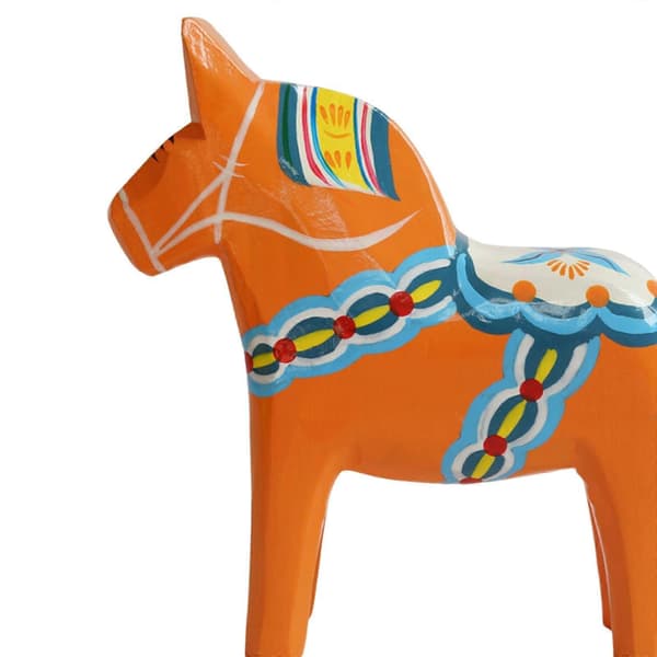 Svensk Dalahästprydnad Samlarobjekt Dalhästfigur Djur Orange