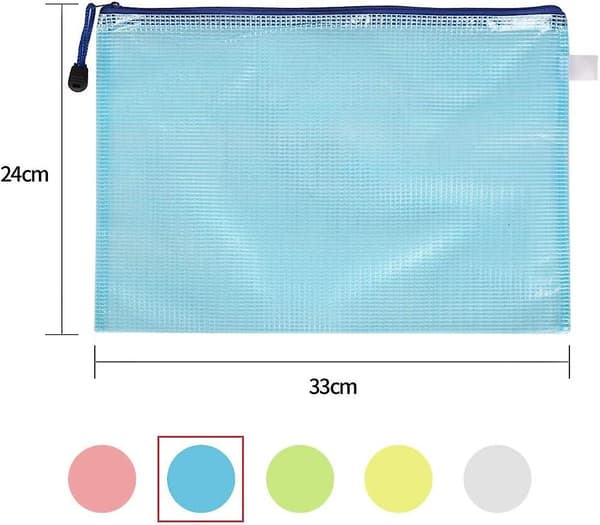 Plastplånböcker, Almi 10 st A4 Zip Plastmappar Låspåsar Nät Dokumentfil Present