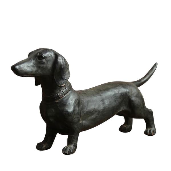 Dachshund-pynt i harpiks Dachshund-statuepynt Hund i antikk stil Samleobjekt