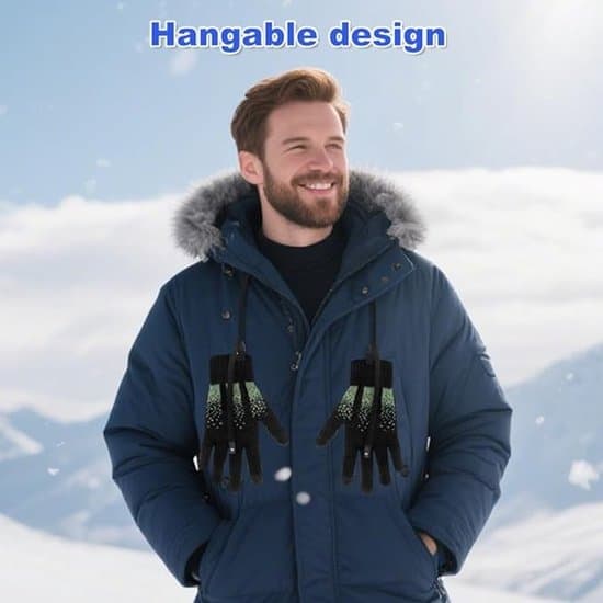 Opvarmede handsker USB Touch Screen Vaskbar Vinter Fuld Finger Indendørs Kontor Sort [Ho]