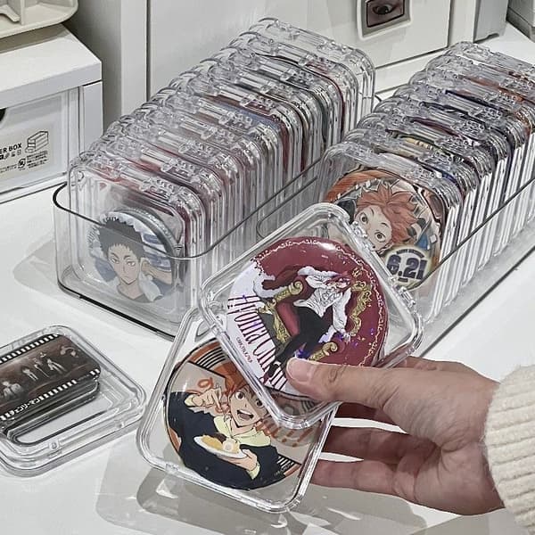 Neglelakopbevaring – 12-rums klar akryl organizer til press-on negle