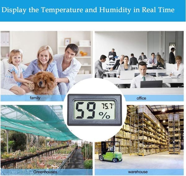 Mini Digital Termometer Hygrometer 4 stk. LCD til krybdyrterrarium fugtighedsmonitor [Ho]
