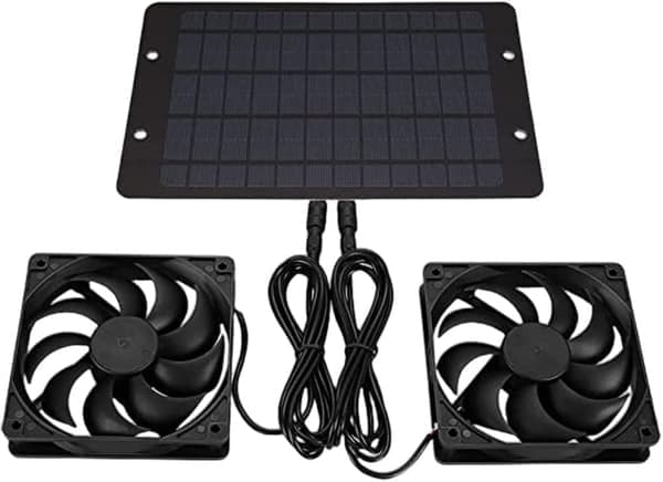 10W solcellepanelvifte, 12V ventilasjonsvifte for drivhus og skur
