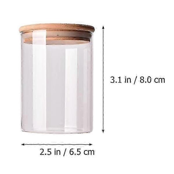 10 st bambu trälock glasburk lufttät behållare köksförvaringsflaskor burkar matbehållare te C