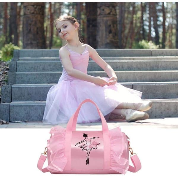 Danseveske - 1 Enhet - Polyester - Med Justerbar Stropp - For Jenter - Rosa 29.5x18x18cm