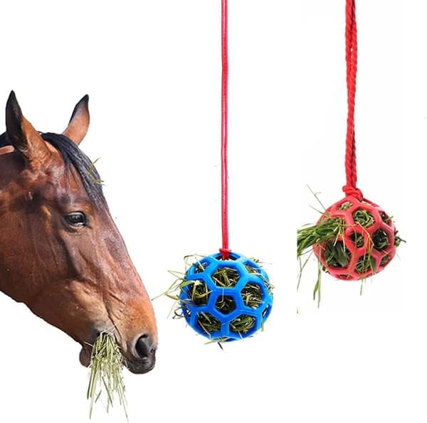 3 stk. heste- og ponygodboldsbolde til heste, geder, høhængende foderlegetøj, fårefoder, fodermaskine, alsidig hestebesætning [Ho]
