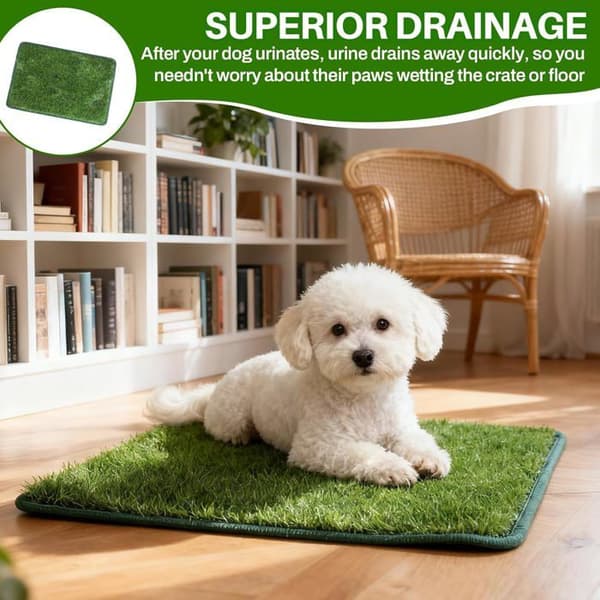 Hundetisseunderlag - 1 Stykke - Polyethylen - Vaskbart Kunstgræs - Indendørs og Udendørs - 80x100 cm Grøn