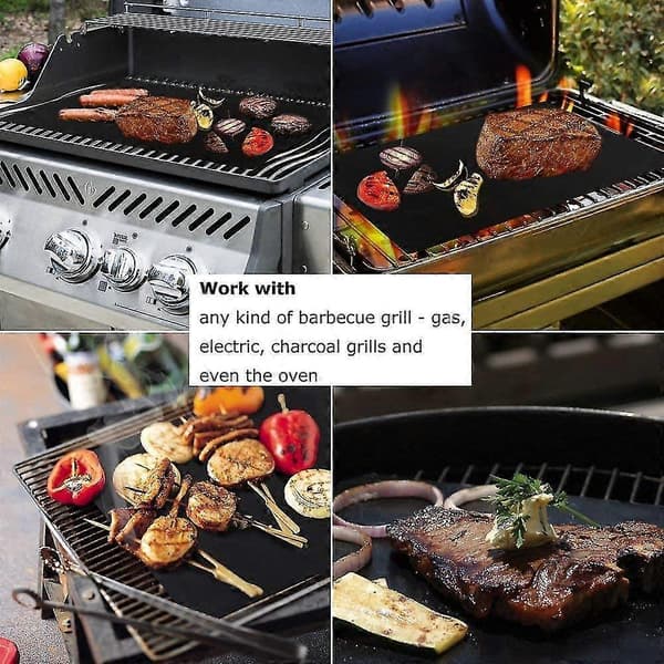 BBQ Grillmåtte, 6 stk. 40x33cm universelle ovnforinger til varmluftsovne