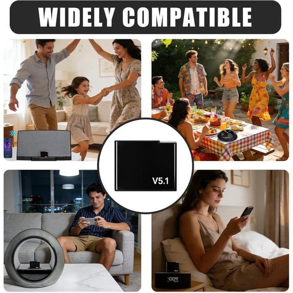 Bluetooth 5.1 30-pinners adapter - Trådløs lydmottaker for Bose Sounddock og Hi-Fi-systemer
