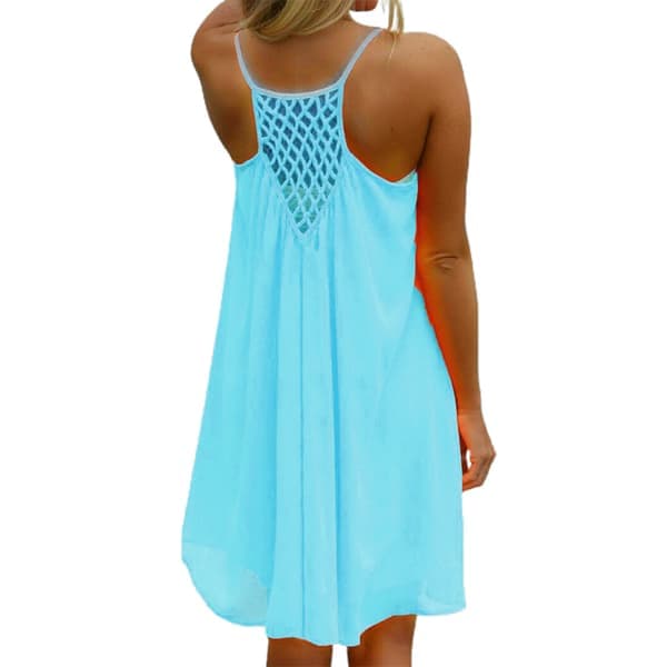 Naisten hihaton rento Swing Beach -kesämekko Light Blue S
