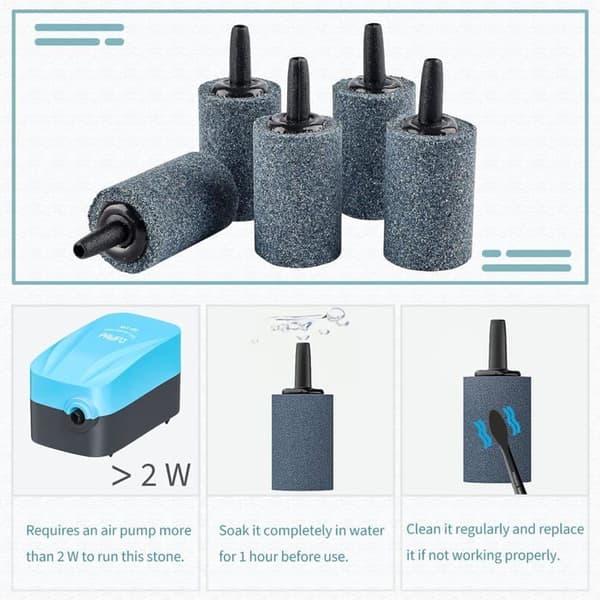 Luftsten - 10-pack - 3 cm cylinder - Bubbel diffusor - För akvarier och DWC-system