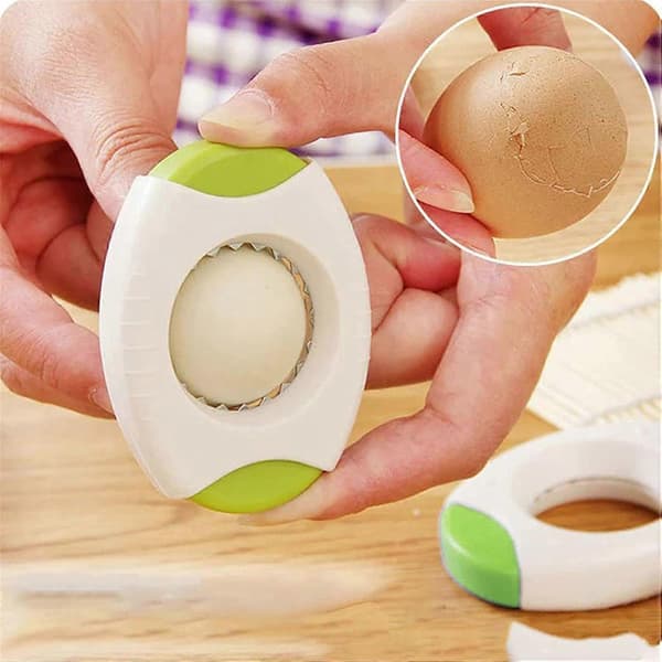 Grønn Eggeskallåpner, Eggknekkerseparator for rå egg, Kreativ Eggeskalltoppkutter, Eggkutter for hardkokte egg