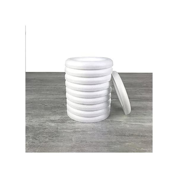 Halvringar i polystyren - 10-pack - Platt krans 15 cm - Blomsterdekoration - Hantverk och bröllop