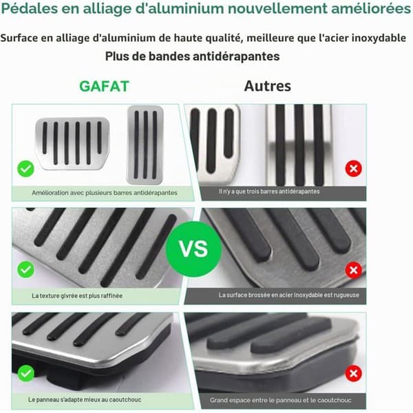Aluminiumpedaler - 2 deler - Sklisikre - For Tesla Model 3 og Y - Sølv