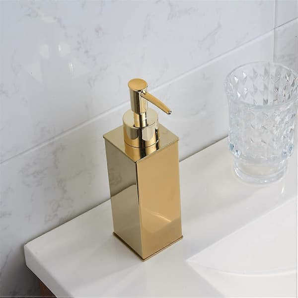 Firkantet sæbedispenser 304 rustfrit stål stående håndvaskdispenser til bruser, badeværelse, køkken, toilet